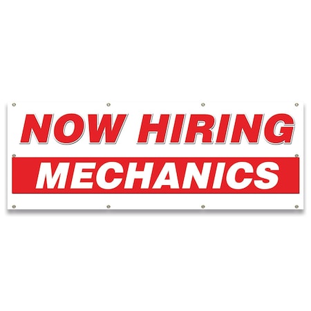 Signmission Now Hiring Mechanics Banner Apply Inside Accepting Application Single Sided B-96-30277